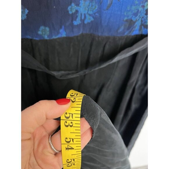 MissWhence Miss Whence Silk Patchwork Pesant Modest Lace Trim Belted Dress 40 - Picture 6 of 11